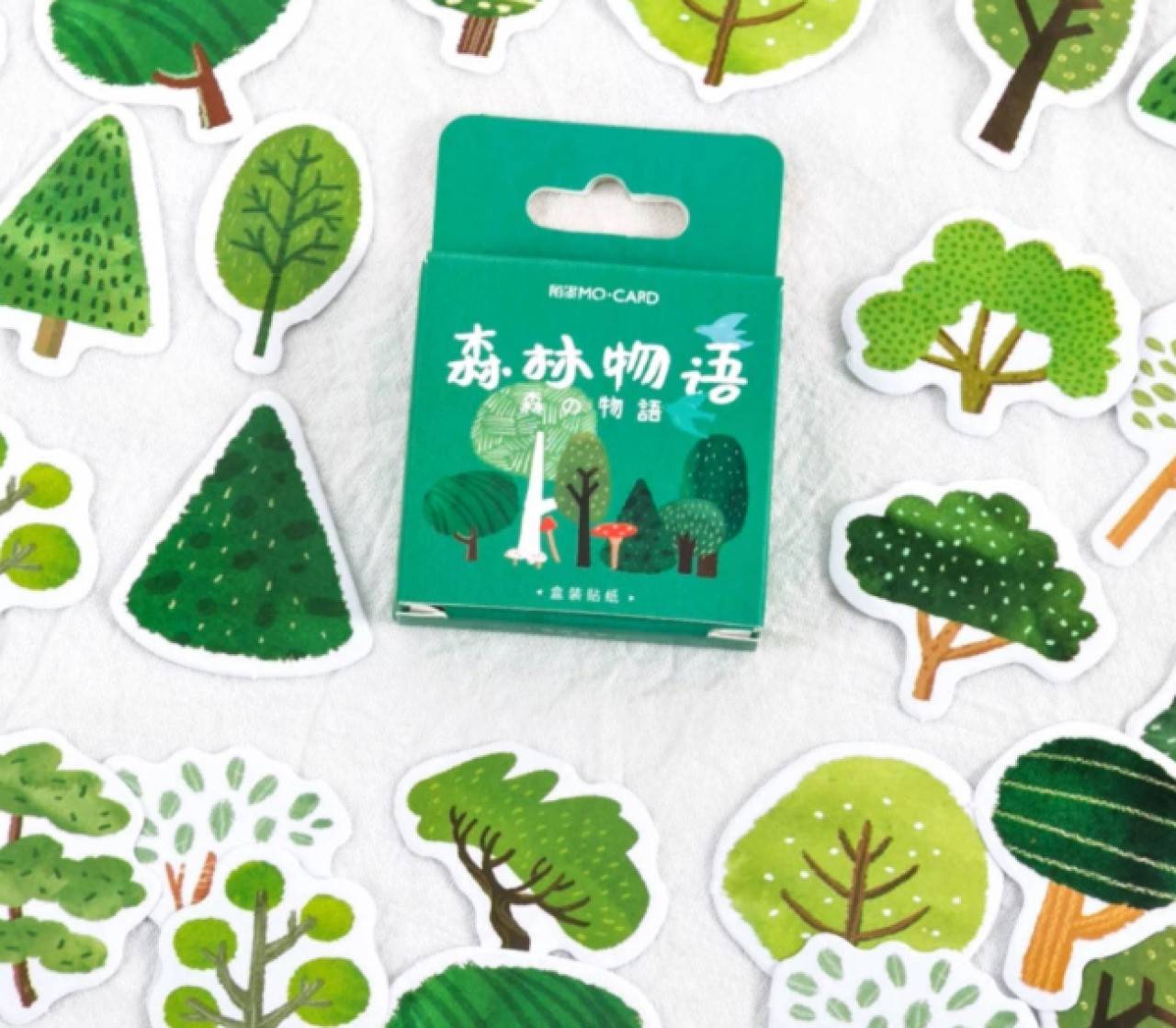 NA104 Krabička nálepiek - stromy 45 kusov