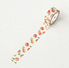 Papier - WP101 Washi páska ovocie 1,5 cm  (Marhule) - 14526228_
