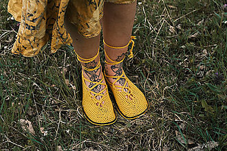 Ponožky, pančuchy, obuv - Barefoot Zaježky žlté - 14527422_