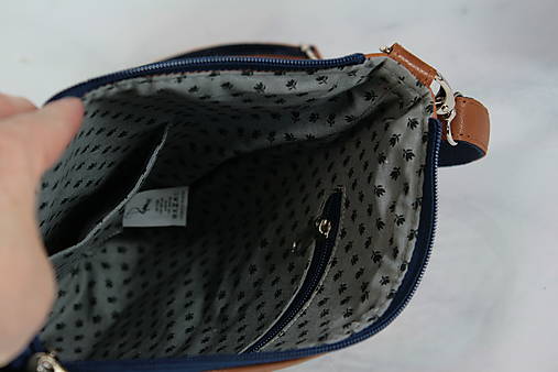 Modrotlačová  kožená kabelka Dara AM 9