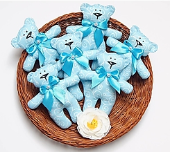 Hračky - Macko - darček pre svadobných hostí (menší) (Modrá) - 14526560_