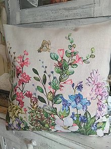 Úžitkový textil - Vankúš  lúčne kvety B - 14529969_