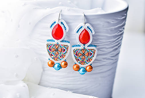 Náušnice - Soutache náušnice ornament - 14528686_