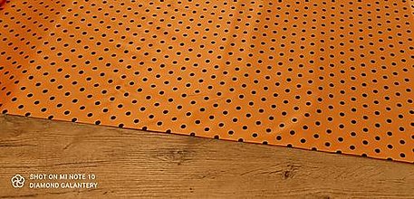 Textil - Šatovka - Bodka - Cena za 10 centimetrov (Oranžovo čierna 8 mm) - 14531383_