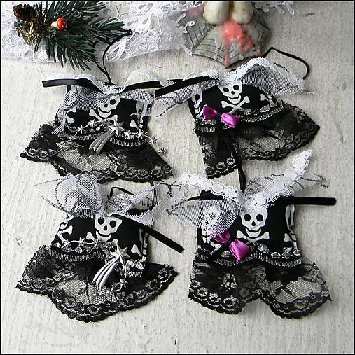 Dekorácie - Gotická vianočná sada na stromček - strieborná - 14530945_