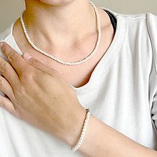 Sady šperkov - Glass Pearls Jewelry Set (Stainless Steel) / Elegantný set voskované sklenené perly (chirurg. oceľ) /T0017 - 14533206_