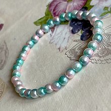 Sady šperkov - Pastel Pearls Jewelry Elastic Set / Pastelový set náhrdelníka a náramku (náramok) - 14534560_