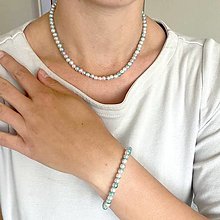 Sady šperkov - Pastel Pearls Jewelry Elastic Set / Pastelový set náhrdelníka a náramku (set náhrdelníka a náramku) - 14534564_