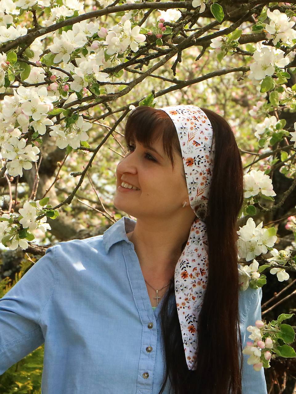 Štýlová ľanová šatka Lea