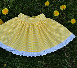 Detské oblečenie - Suknička Žltá kocočka s madeirou - 14533821_