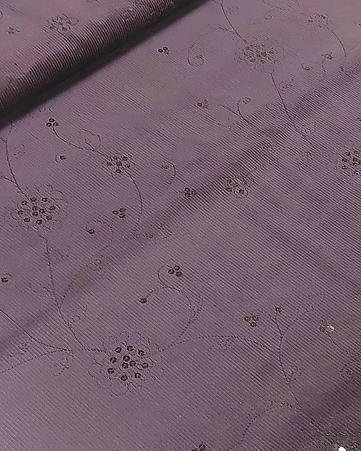 Textil - Menčester s výšivkou a flitrami - 14533501_