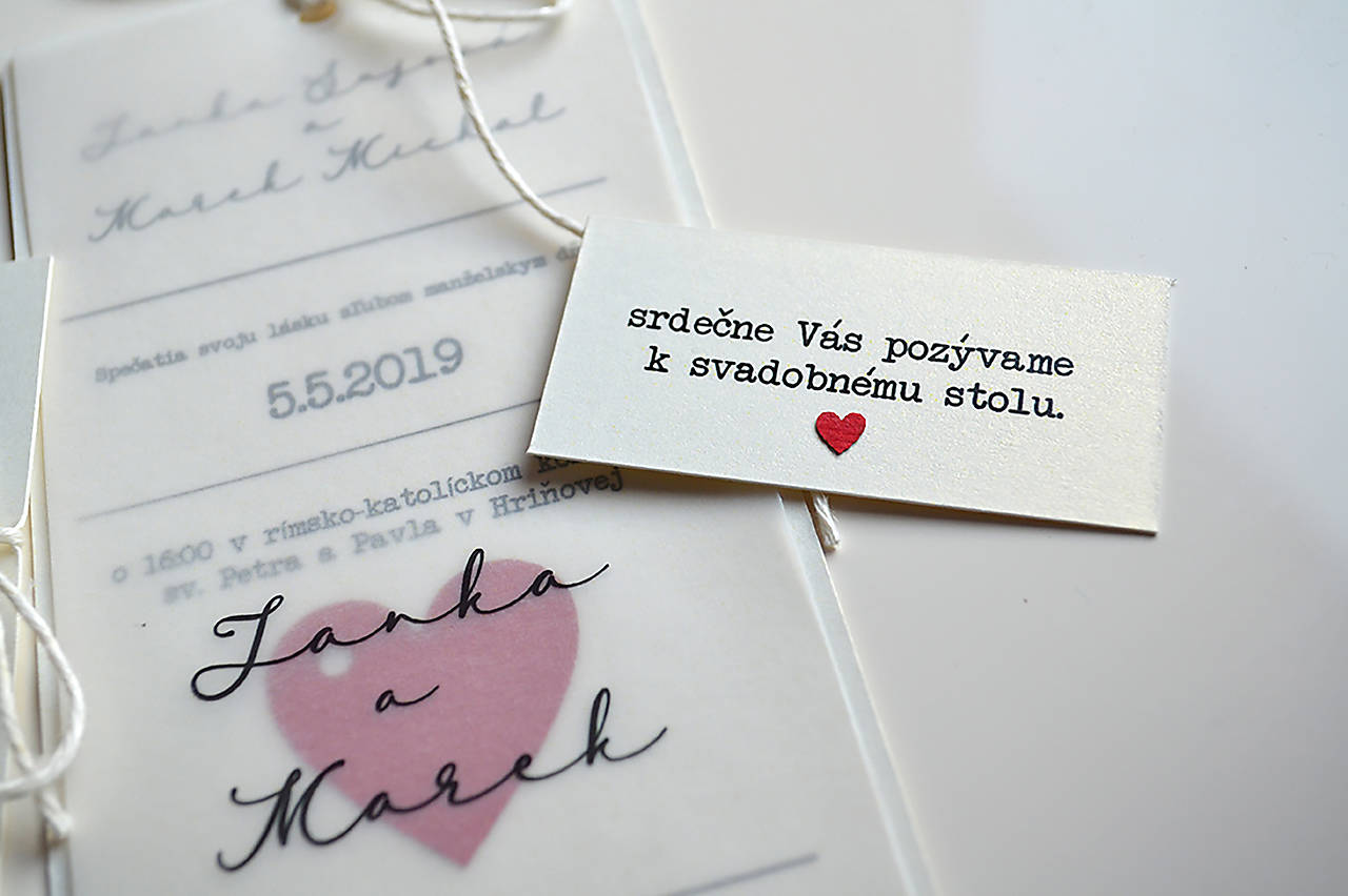 Svadobné oznámenie Transparent neutral (Pozvánka k svadobnému stolu klassic)