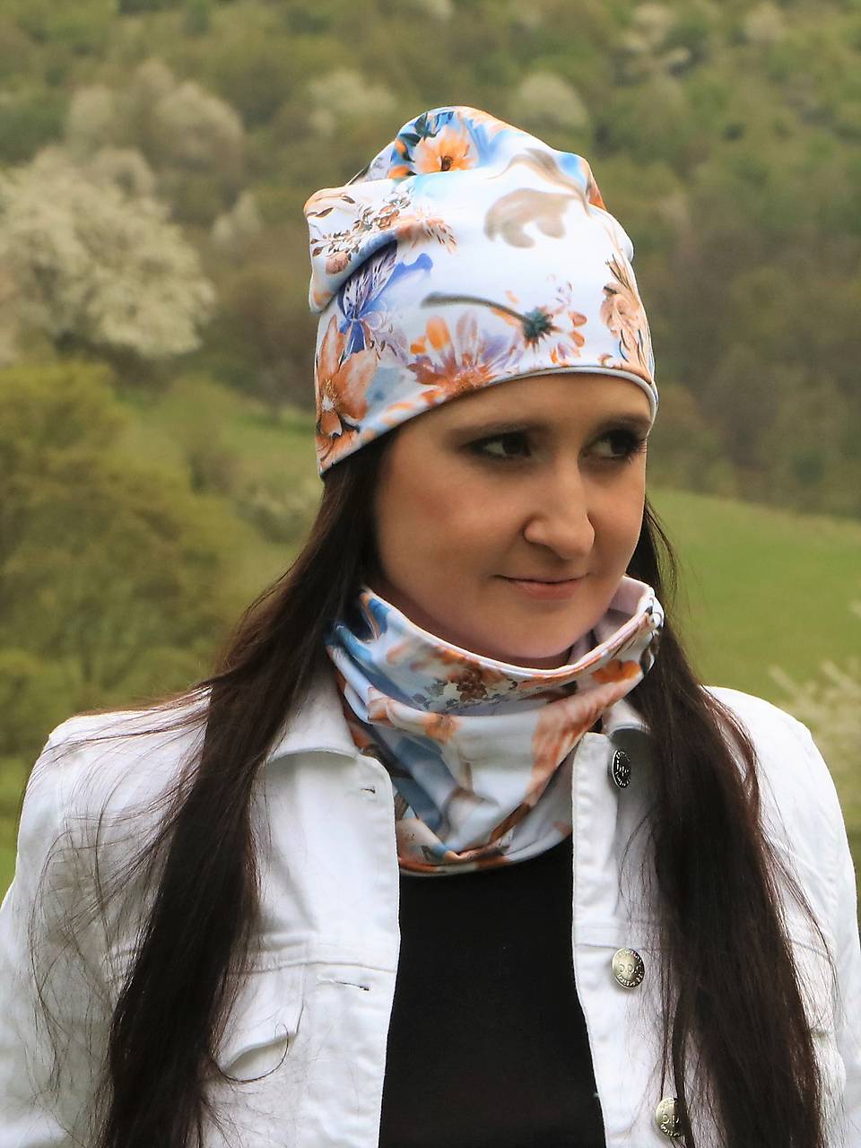 Lilium úpletová čiapka, nákrčník alebo set