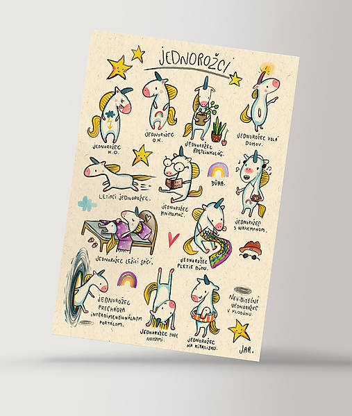 Grafika - Jednorožci - print  - 14535177_