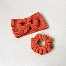 Ozdoby do vlasov - Set: čelenky a gumičky / oranžové odtiene (Tehlová) - 14536425_