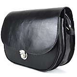 Kabelky - Vintage kožená kabelka v čiernej farbe - 14536121_
