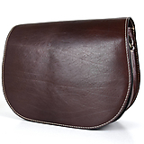 Kabelky - Vintage kožená kabelka so skrytým magnetom v tmavo hnedej farbe - 14536171_