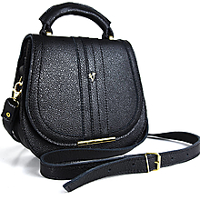 Kabelky - Módna kožená kabelka v čiernej farbe - 14535548_