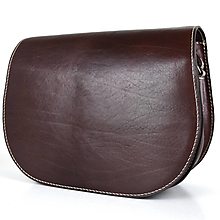 Kabelky - Vintage kožená kabelka so skrytým magnetom v tmavo hnedej farbe - 14536171_