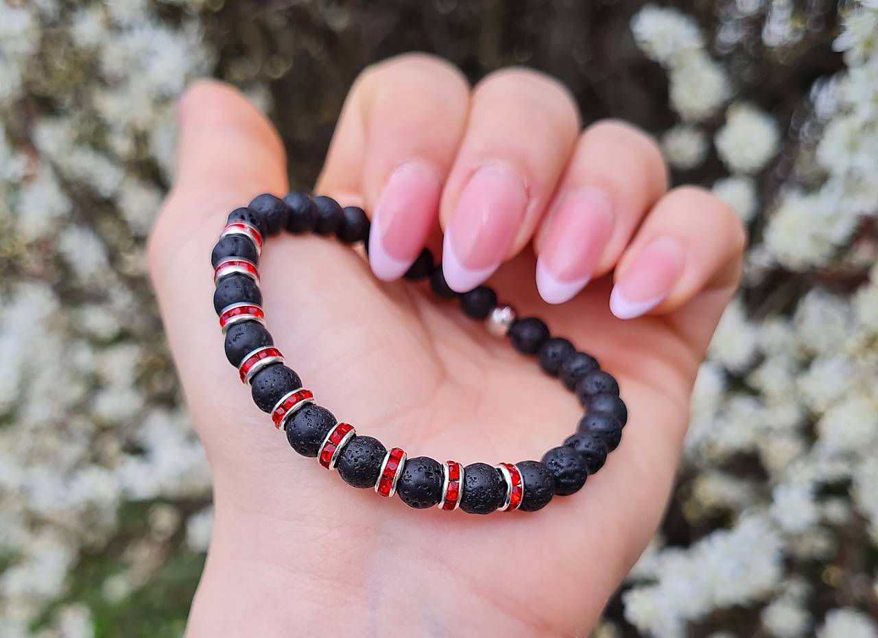 Náramok Láva s rondelkami