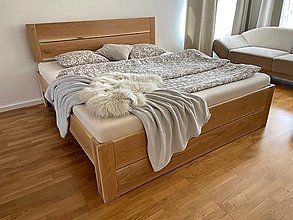 Nábytok - Dubová masívna manželská posteľ 180x200cm - 14535396_