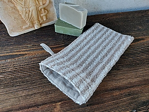 Úžitkový textil - Ľanová froté žinka Stripped - 14537228_