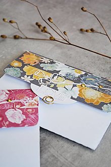 Papiernictvo - Obálka na peniaze - kvety LOVE (Modrá) - 14538338_