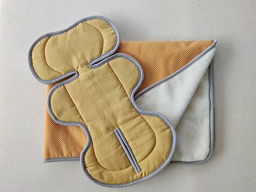 Detský textil - VLNIENKA súprava podložka a deka do autosedačky vajíčko 100% Merino Top Super wash Natural 100% ľan a bavlna - 14539242_