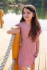 Úžitkový textil - Detské plážové pončo (Fialovoružové 8-10 rokov) - 14538300_