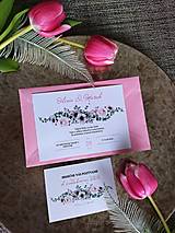 Svadobné oznámenie ružové maky
