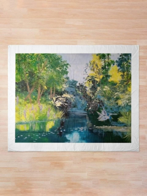 Úžitkový textil - Prikrývka cez posteľ "Tichá melódia rieky" 264x224cm od Floydled - 14537960_