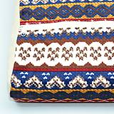 Úžitkový textil - Vzorovaný velúr/plyš - modrá obliečka na anatomický vankúš - 14537731_