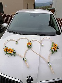 Dekorácie - Srdcia na svadobné auto (Žltá) - 14540830_