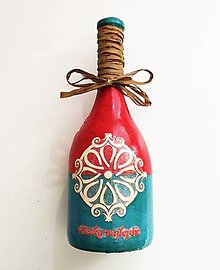 Nádoby - Víno v dekorovanej flaši, motív Všetko najlepšie - 14542666_