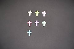 Korálky - Krížik z akrylátu 17x12 (rz.f.) (ružovočervená) - 14542963_