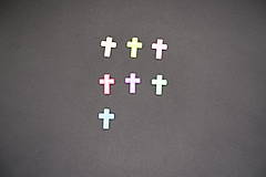Korálky - Krížik z akrylátu 17x12 (rz.f.) (ružovočervená) - 14542964_