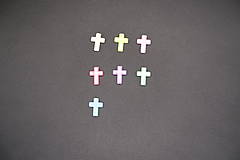 Korálky - Krížik z akrylátu 17x12 (rz.f.) (ružovočervená) - 14542965_