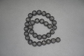 Minerály - Láva čierna 4-6-8-10-12-14 (32ks (12mm)) - 14542863_