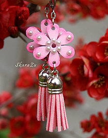 Náušnice - Bloom Pink // mini tassel - 14540426_