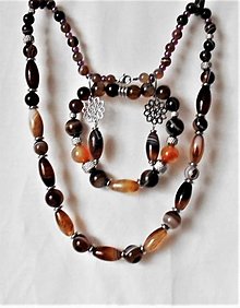 Sady šperkov - Achát pruhovaný sady šperkov (Achátové olivy) - 14543959_