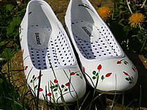 Ponožky, pančuchy, obuv - Maľované balerínky - jesenné - 14543703_