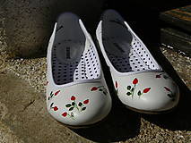 Ponožky, pančuchy, obuv - Maľované balerínky - jesenné - 14543704_