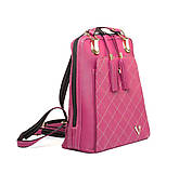 Batohy - Kožený ruksak z pravej hovädzej kože vo farbe Fuchsia - 14544357_