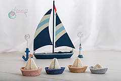 Hračky - Malé loďky v bavlnenom vrecku - 14545297_