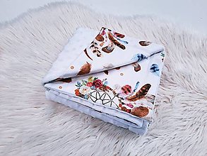 Detský textil - Minky deka biela + lapače snov - 14547242_