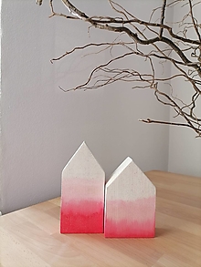 Dekorácie - Ružové abstraktné domčeky - 14549501_