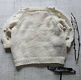 Detské oblečenie - Detský svetrík s bombuľkami, 100% merino - 14548954_