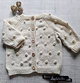 Detské oblečenie - Detský svetrík s bombuľkami, 100% merino - 14548955_