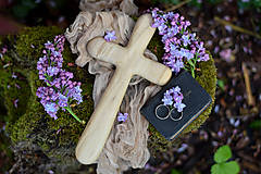 Dekorácie - Svadobný krížik z hrabového dreva - 14551952_