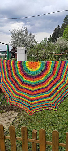 Úžitkový textil - Dúhová prikrývka - 14550541_